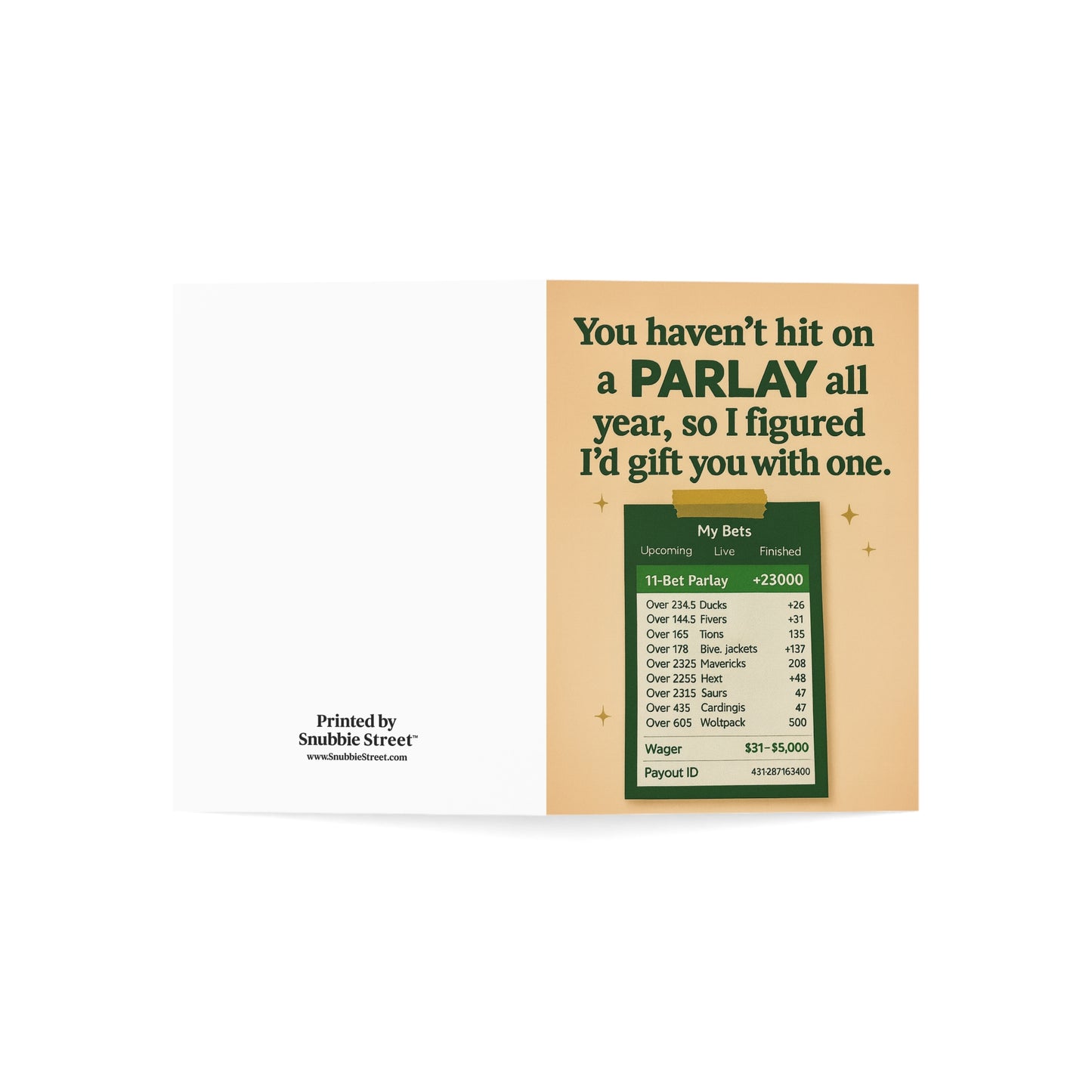 Snubbie Street – Funny Gag Greeting Card-YOU HAVEN'T HIT